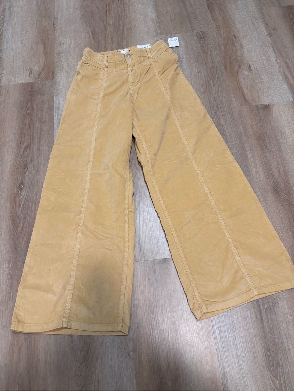 We The Free Wide-Leg Corduroy Pants in Mustard Yellow